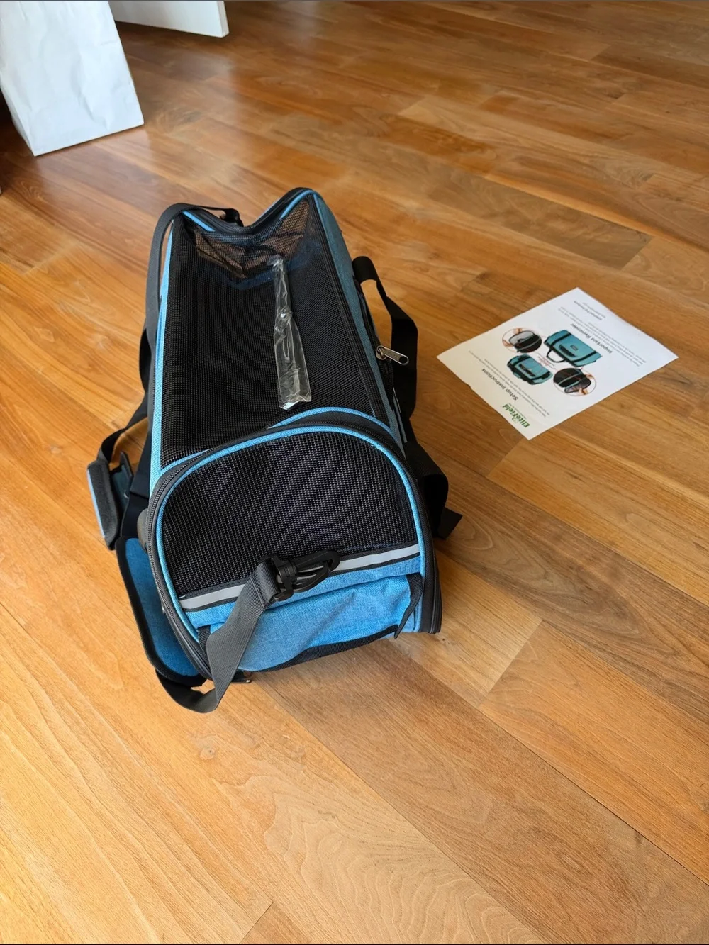 Teal Soft-Sided Cat Carrier with Mesh Venting